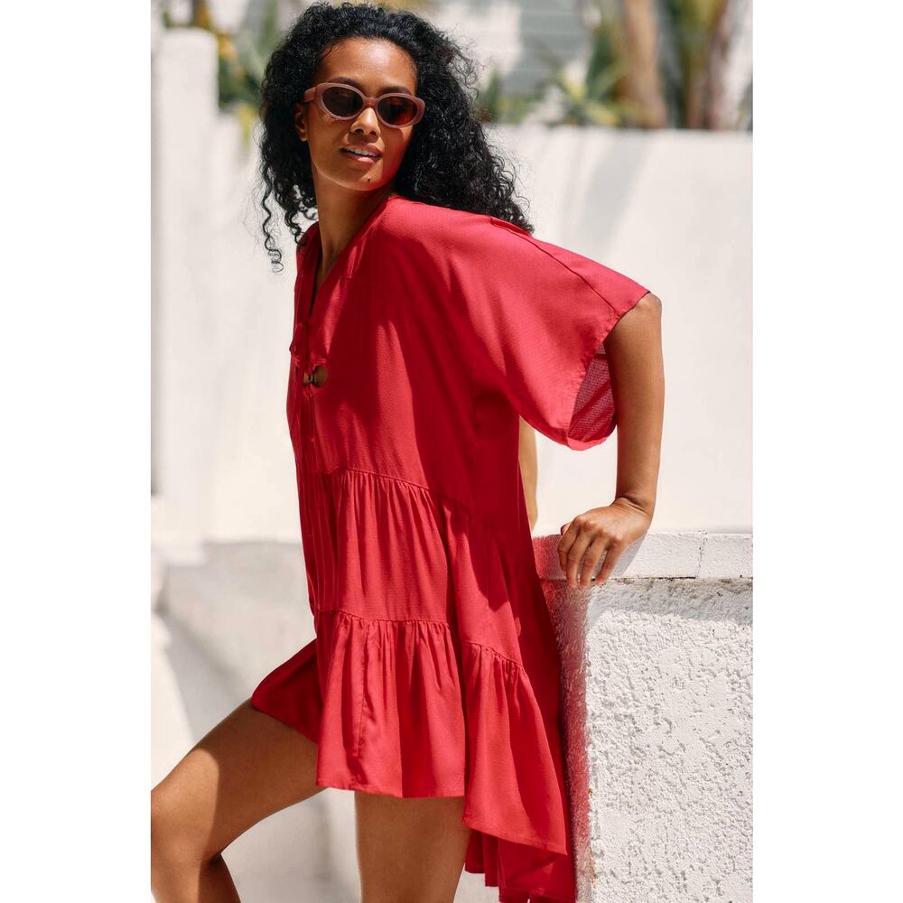 Anthropologie Keyhole Tiered Babydoll Dress - New XS